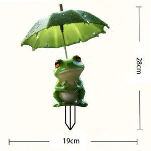 Gartendeko Frosch im Regen - Wasserdicht & Langlebig