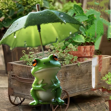 Piquet de Jardin Grenouille Mignonne sous Parapluie - Déco