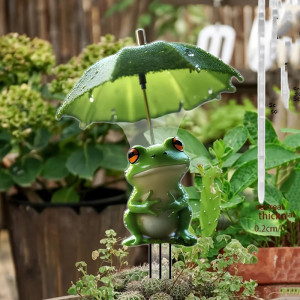 Gartendeko Frosch im Regen - Wasserdicht & Langlebig
