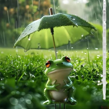 Piquet de Jardin Grenouille Mignonne sous Parapluie - Déco