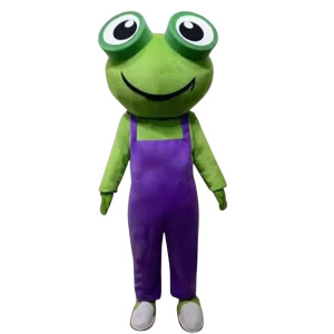 Mascotte Grenouille "Léo la Salopette Violette"