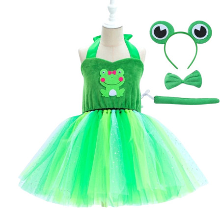 Robe Déguisement Grenouille "Croâlinette la Coquette"
