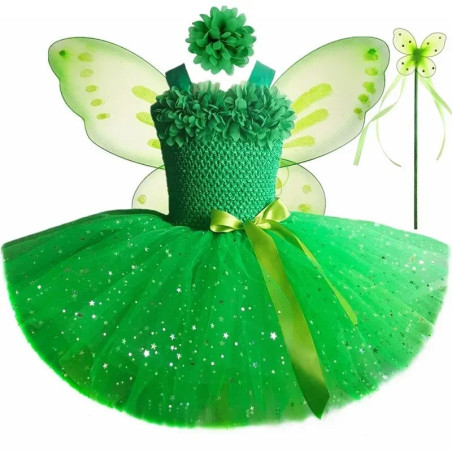 Déguisement Grenouille - Robe de Fée Verte "Lueur des Ailes"