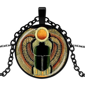 Sun of Ra Winged Scarab Pendant | Unique Egyptian Jewelry