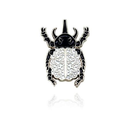 Spilla Scarabeo "Cuore & Mente" - Cervello & Cuore Anatomico