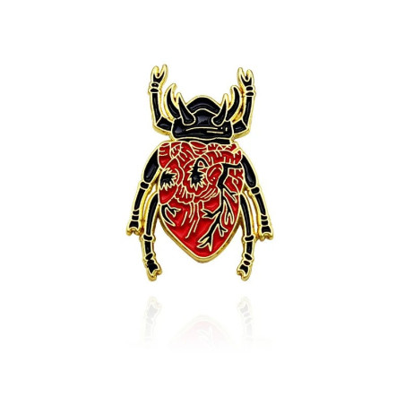 Heart & Mind Scarab Beetle Enamel Pin | Unique Brooch Gift