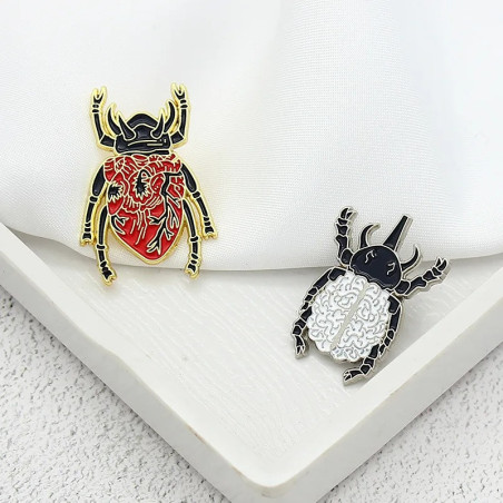 Heart & Mind Scarab Beetle Enamel Pin | Unique Brooch Gift