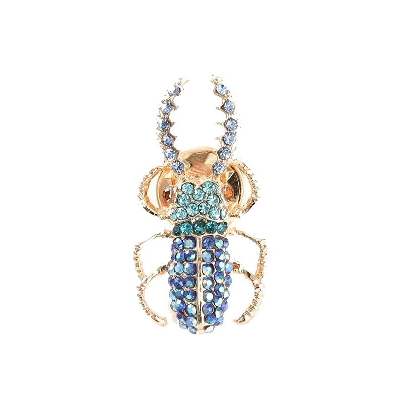 Broche Escarabajo Cristal Cobalto | Joya Elegante para Mujer