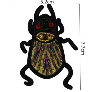 "Royal Twilight" Beetle Patch - Embroidered Iron-On Applique
