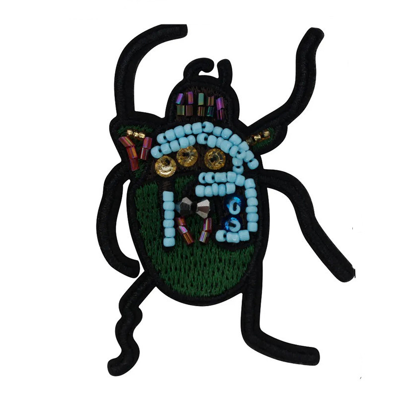 Patch Scarabée Totem d'Azur - Écusson Fait Main Thermocollant