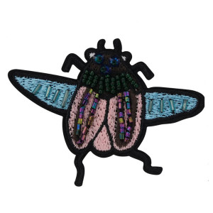 Patch Scarabée 'Ailes Pastel' - Écusson Brodé Thermocollant