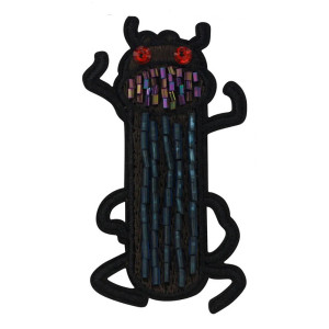 Écusson Scarabée 'Gardien Sombre' - Brodé & Thermocollant