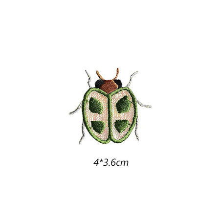 Écusson Scarabée Vert Feuillage | Cadeau Brodé Amoureux Nature