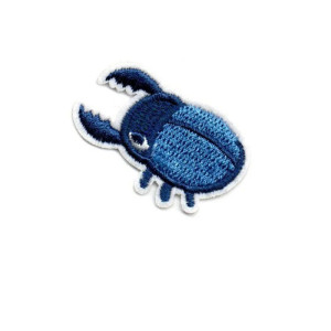 "Mecha Blue" Beetle Patch | Unique Embroidered Gift Idea