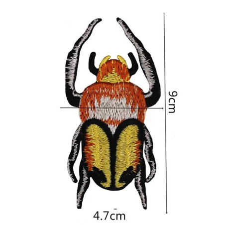 Écusson Scarabée Égyptien Brodé Flamme Dorée | 1001 Abeilles