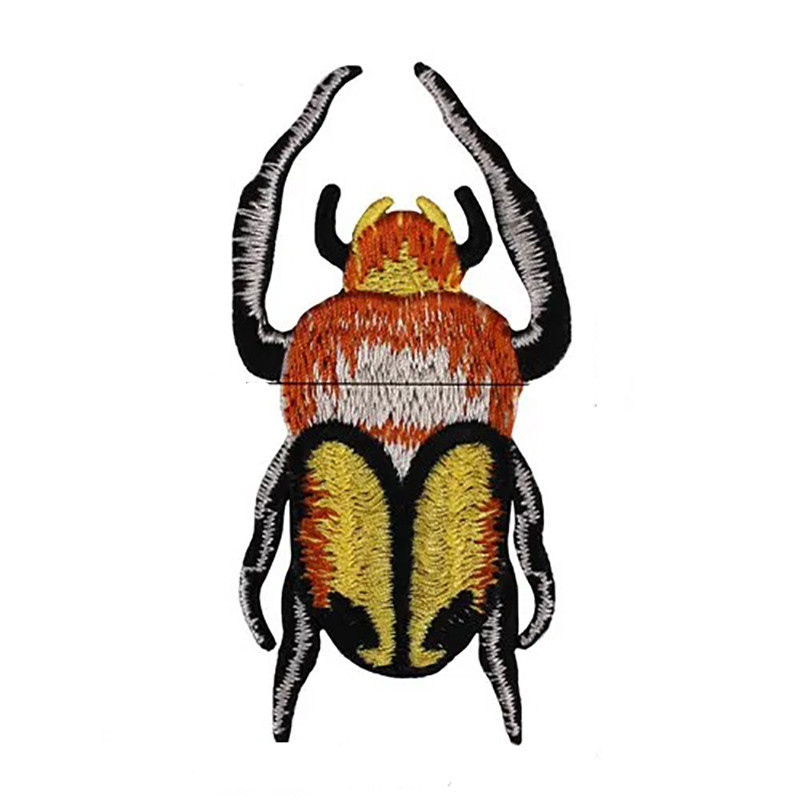 Skarabäus Aufnäher "Goldene Flamme" gestickt - 9 x 4,7 cm