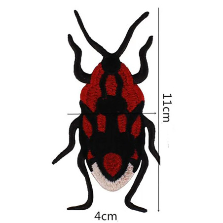 Toppa Scarabeo "Rosso Fuoco" Ricamata – Patch Rossa & Oro 11x4 cm