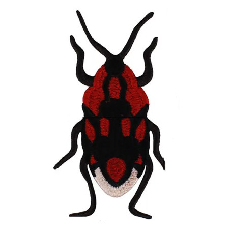 Toppa Scarabeo "Rosso Fuoco" Ricamata – Patch Rossa & Oro 11x4 cm