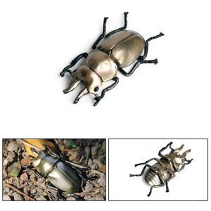Unique Golden Rhinoceros Beetle Figurine | Educational Gift