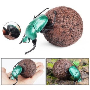 Emerald Dung Beetle Figurine | Realistic Educational Insect Toy
