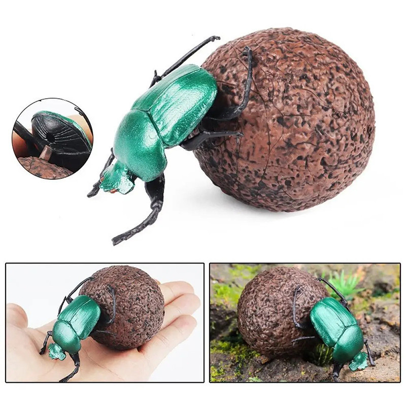 Emerald Dung Beetle Figurine | Realistic Educational Insect Toy