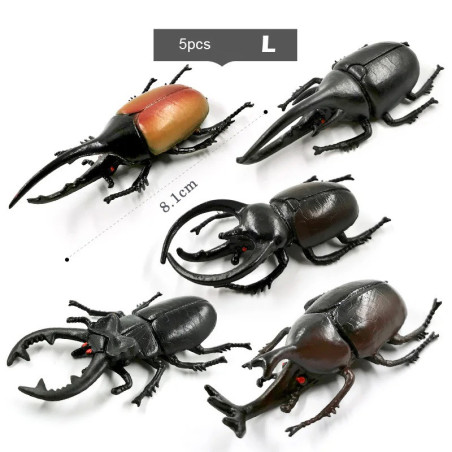 Pädagogische Käferfiguren - Realistisches Horninsekten-Set