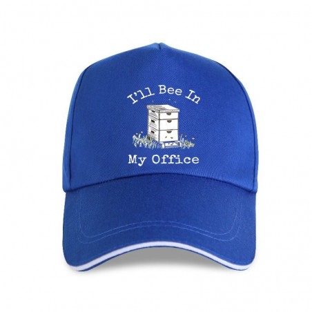 Casquette Abeille unisexe inscription I'll BEE in my Office bleu