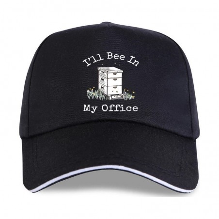 Casquette Abeille unisexe inscription I'll BEE in my Office noir