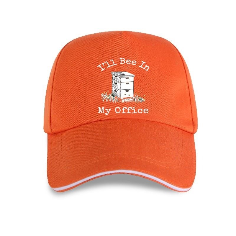 Casquette Abeille unisexe inscription I'll BEE in my Office orange