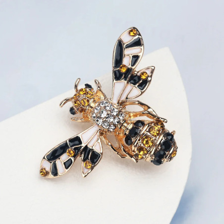 Broche Abeille Ambre Nocturne Étincelante