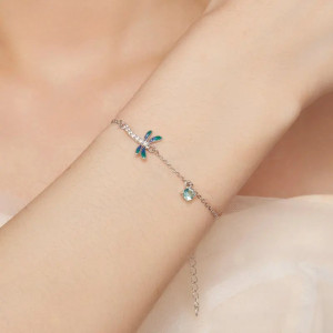 Magnifique Bracelet Libellule Envol Mystique en Argent 925