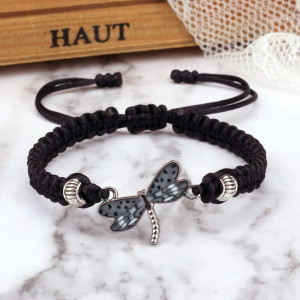 Bracelet Libellule “Ailes de Brume” - couleur noir