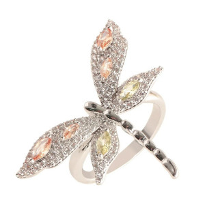Détaiils de la Bague Papillon Argent 'Jardin Étincelant'
