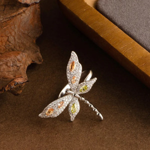 Vue détailée Bague Papillon Argent 'Jardin Étincelant'