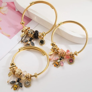 Bracelet Abeille charmes Trésor Doré