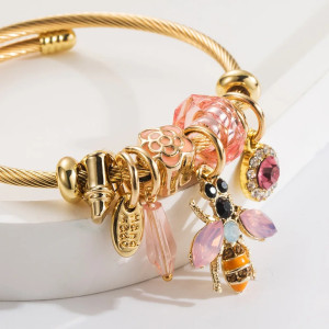 Bracelet Abeille charmes Trésor Doré - 3 modèles au choix
