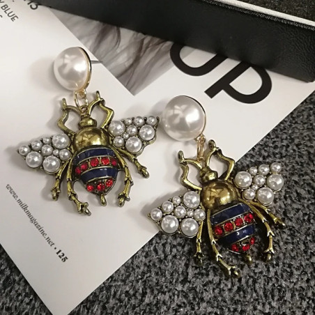 Boucles d'Oreilles Abeille 'Royale Majesté'