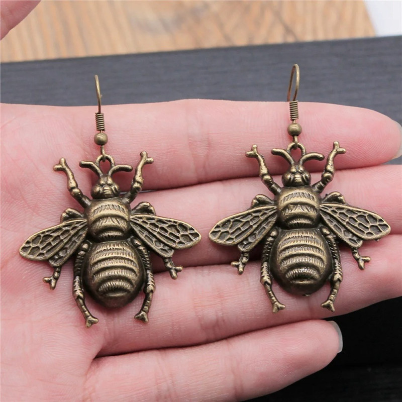 Boucles d'Oreilles Abeille 'Élégance Antique'