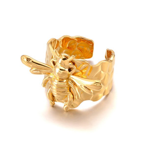Majestic Gold Bee Ring | Stainless Steel Jewelry for Women