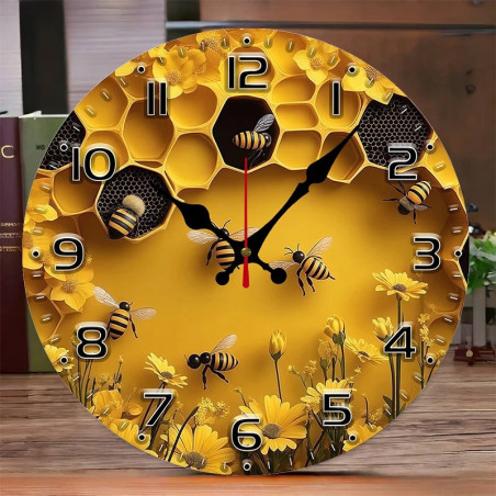 Horloge Murale Abeille Géométrie Royale