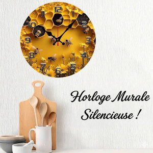 Option Horloge Murale Abeille Géométrie Royale