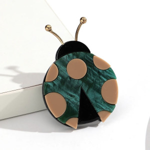 Broche Coccinelle Élégance Pastel - Couleuru Bleu vert