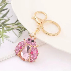 Ruby Sparkle Ladybug Keychain – Elegant & Cute Bag Charm