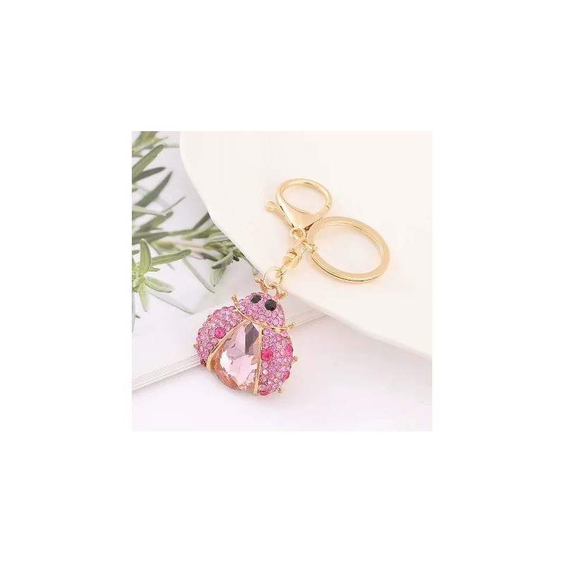 Ruby Sparkle Ladybug Keychain – Elegant & Cute Bag Charm