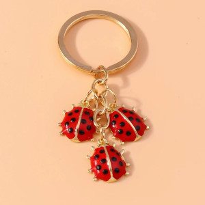 Porte-Clés Coccinelles "Trio de Coccinelles Élégantes" - 3 couleurs au choix !