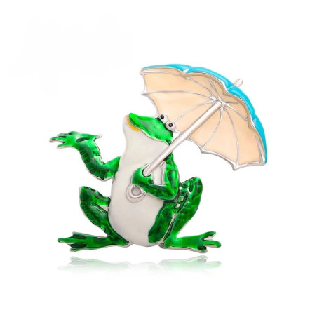 Broche Grenouille Parapluie - 2 couleurs au choix