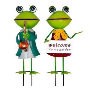 Statuettes Grenouilles Duo Rythmé - Décorations de jardin extérieur