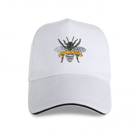 Casquette Abeille Apilculteur inscription Sauvons les abeilles blanc