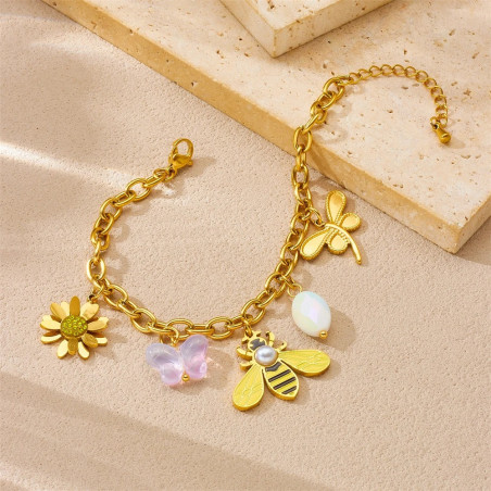 Détails des breloques Bracelet Abeille Jardin Enchanté