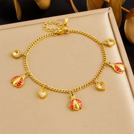 Bracelet Coccinelle Cœurs Précieux
